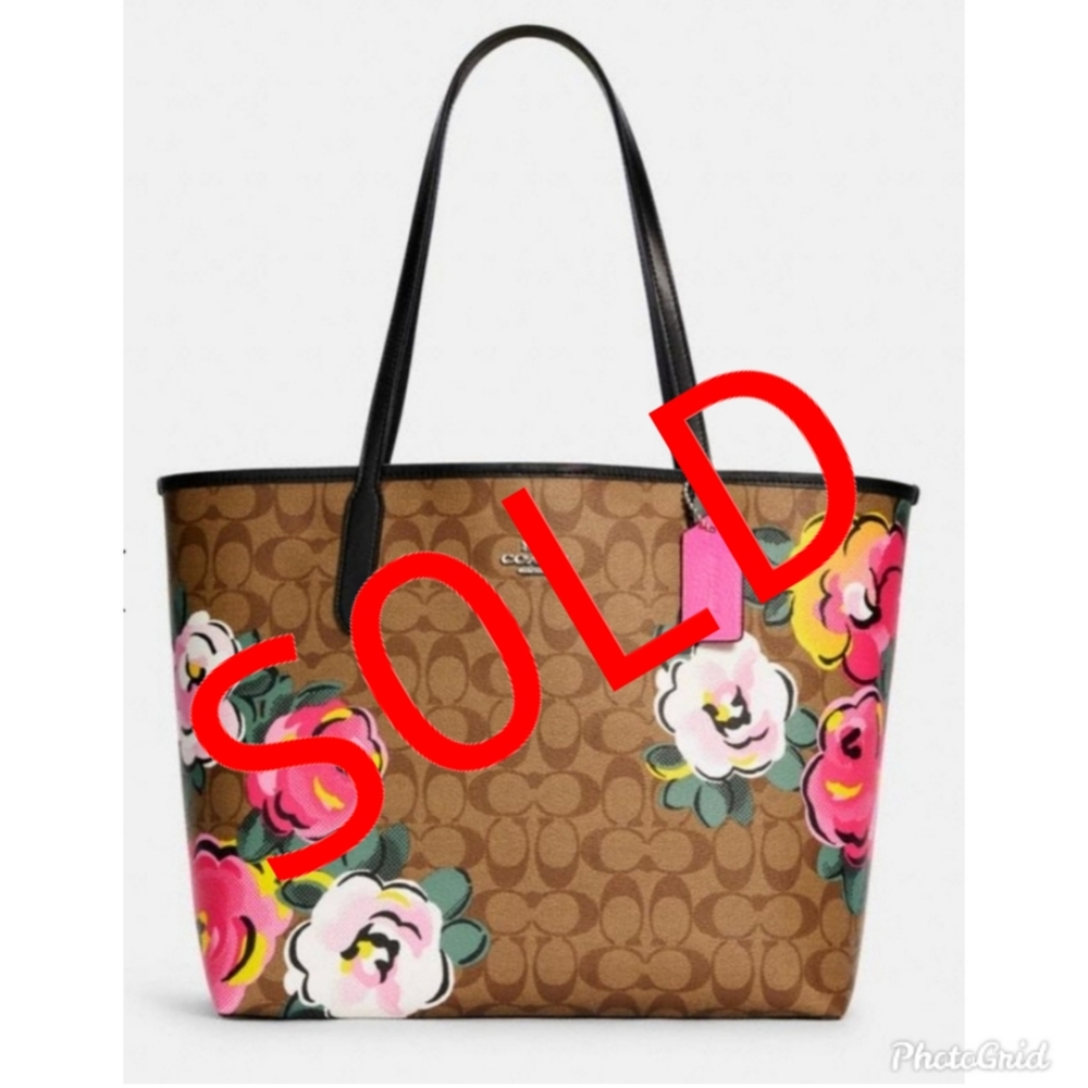 Coach Floral Signature Tote Bag